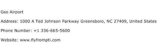 Gso Airport Address Contact Number