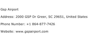 Gsp Airport Address Contact Number