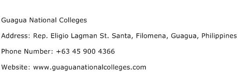 Guagua National Colleges Address Contact Number