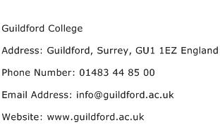 Guildford College Address Contact Number