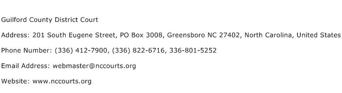 Guilford County District Court Address Contact Number