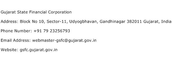 Gujarat State Financial Corporation Address Contact Number