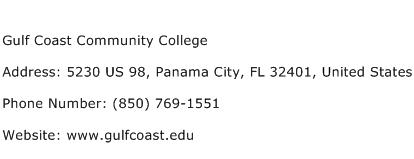 Gulf Coast Community College Address Contact Number