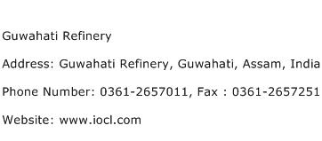 Guwahati Refinery Address Contact Number