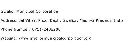 Gwalior Municipal Corporation Address Contact Number