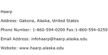 Haarp Address Contact Number