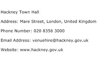 Hackney Town Hall Address Contact Number