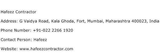 Hafeez Contractor Address Contact Number