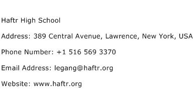 Haftr High School Address Contact Number