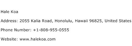 Hale Koa Address Contact Number