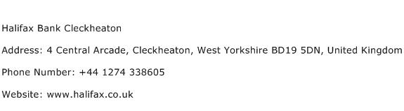 Halifax Bank Cleckheaton Address Contact Number