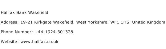 Halifax Bank Wakefield Address Contact Number