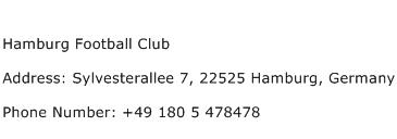 Hamburg Football Club Address Contact Number