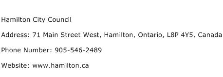 Hamilton City Council Address Contact Number