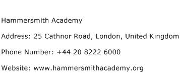 Hammersmith Academy Address Contact Number
