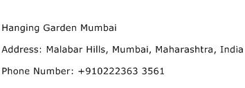 Hanging Garden Mumbai Address Contact Number