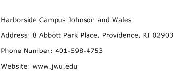 Harborside Campus Johnson and Wales Address Contact Number