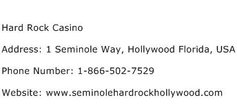 Hard Rock Casino Address Contact Number