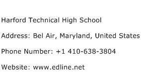 Harford Technical High School Address Contact Number