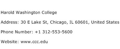 Harold Washington College Address Contact Number