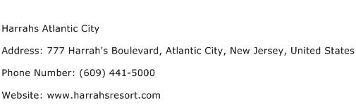 Harrahs Atlantic City Address Contact Number