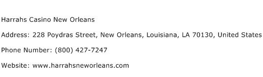 Harrahs Casino New Orleans Address Contact Number