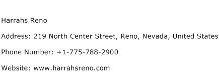 Harrahs Reno Address Contact Number