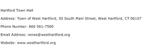 Hartford Town Hall Address Contact Number