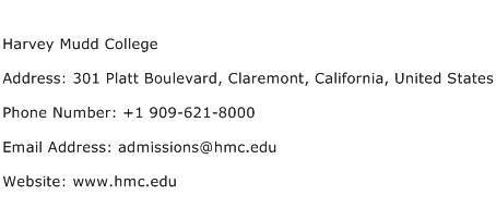 Harvey Mudd College Address Contact Number