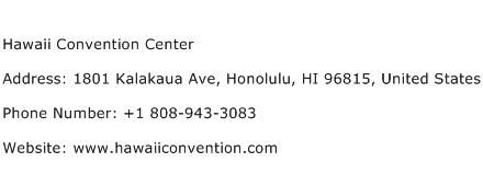 Hawaii Convention Center Address Contact Number