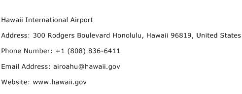 Hawaii International Airport Address Contact Number