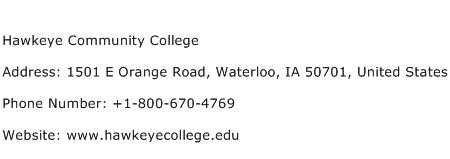 Hawkeye Community College Address Contact Number