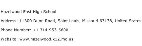 Hazelwood East High School Address Contact Number