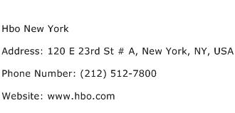 Hbo New York Address Contact Number