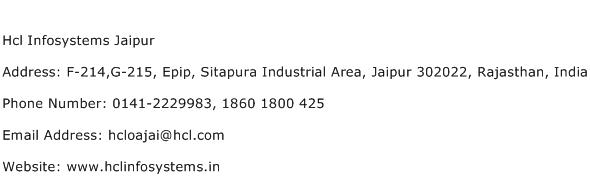 Hcl Infosystems Jaipur Address Contact Number
