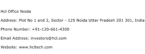Hcl Office Noida Address Contact Number