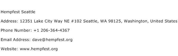 Hempfest Seattle Address Contact Number
