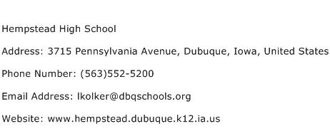 Hempstead High School Address Contact Number