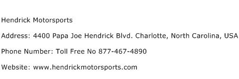 Hendrick Motorsports Address Contact Number