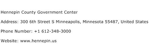 Hennepin County Government Center Address Contact Number