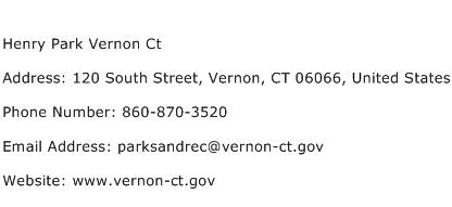 Henry Park Vernon Ct Address Contact Number