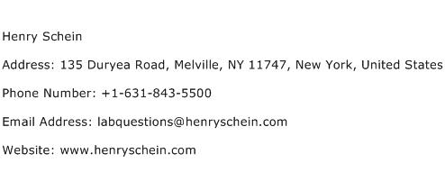 Henry Schein Address Contact Number