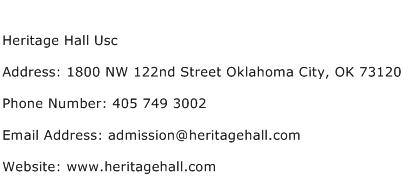 Heritage Hall Usc Address Contact Number