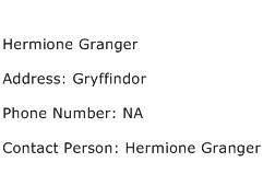 Hermione Granger Address Contact Number