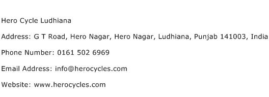 Hero Cycle Ludhiana Address Contact Number