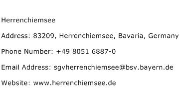Herrenchiemsee Address Contact Number