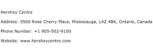 Hershey Centre Address Contact Number