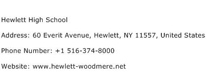 Hewlett High School Address Contact Number