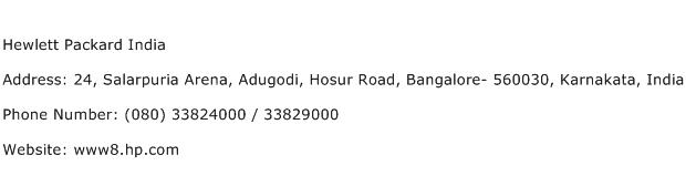 Hewlett Packard India Address Contact Number