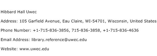 Hibbard Hall Uwec Address Contact Number